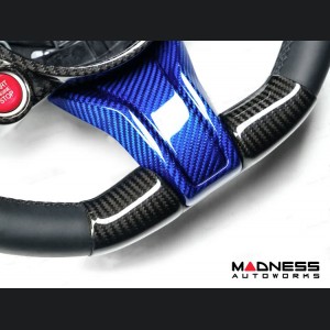 Alfa Romeo Giulia Steering Wheel Trim - Carbon Fiber - Lower Spoke Trim - QV Model - 2020+ models - Blue Candy